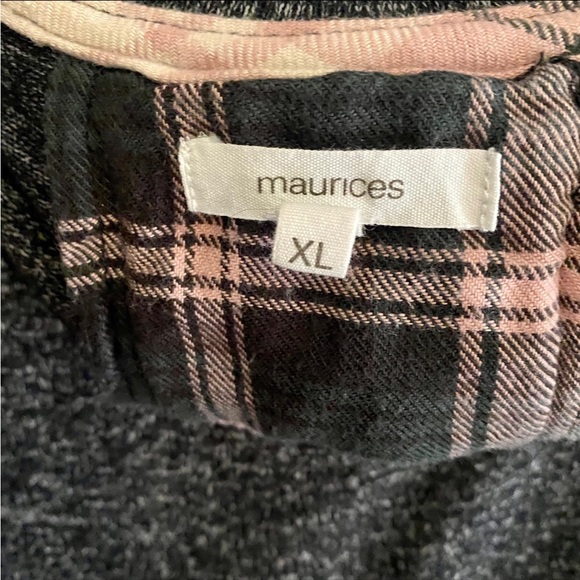 Maurices Plaid Lace Up Blouse - Picture 6 of 7
